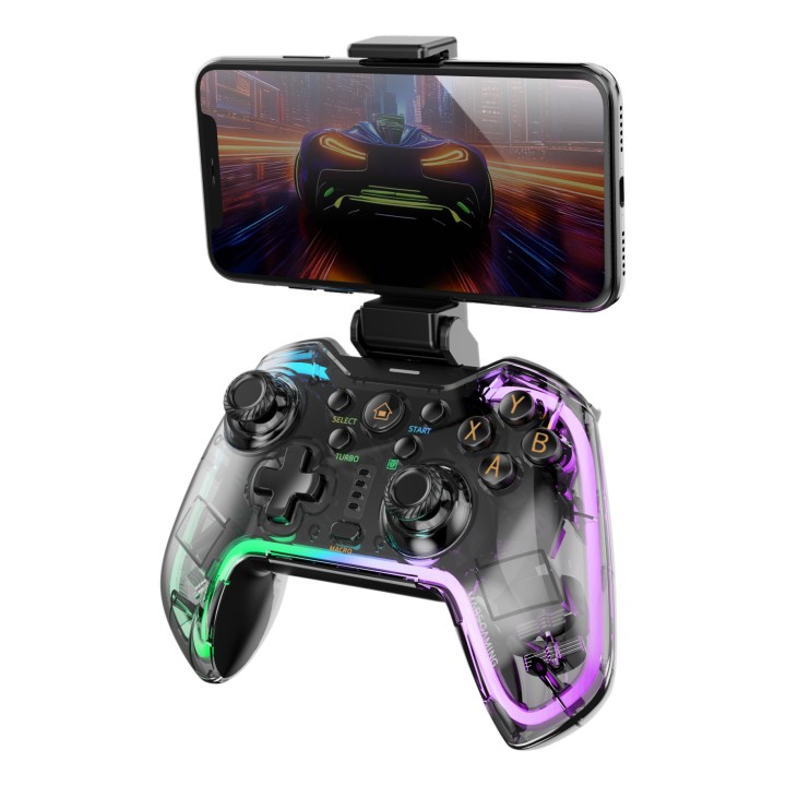 GamePad Mars Gaming RGB Bluetooth Transparente (MGPBT2)