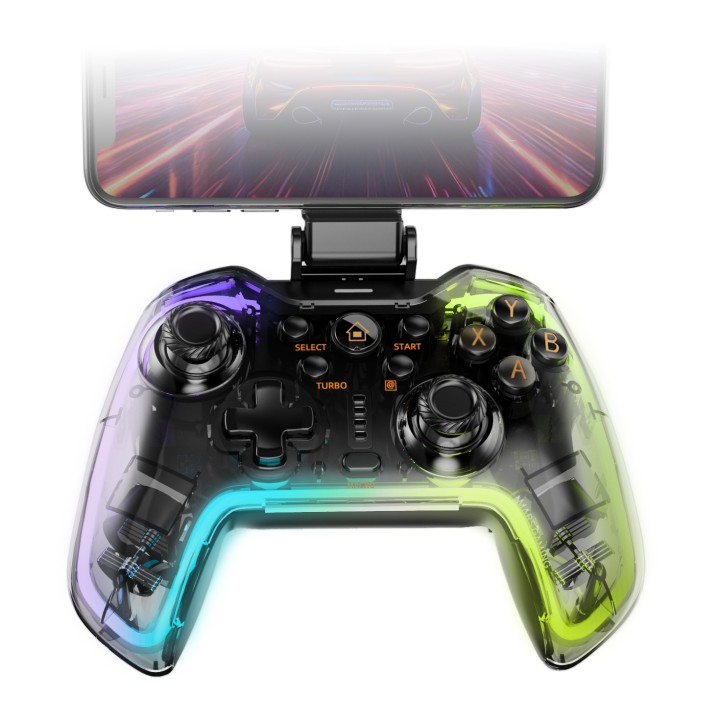 GamePad Mars Gaming RGB Bluetooth Transparente (MGPBT2)
