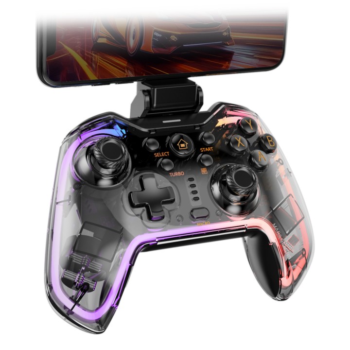 GamePad Mars Gaming RGB Bluetooth Transparente (MGPBT2)