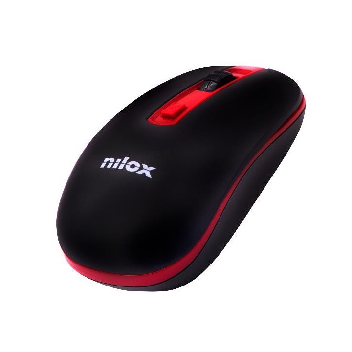 Ratón NILOX Wireless 1000dpi Negro/Rojo (NXMOWI2002)