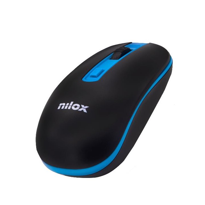 Ratón NILOX Wireless 1000dpi Negro/Azul (NXMOWI2003)