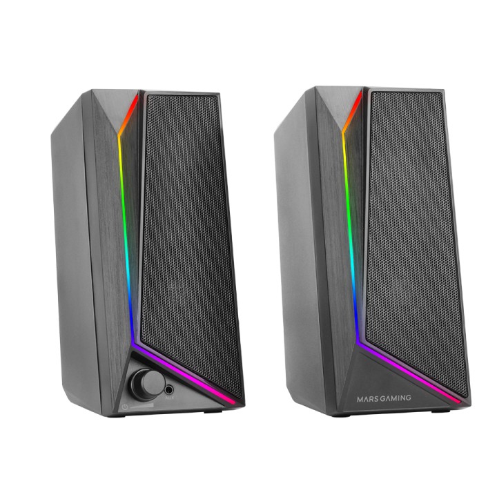 Altavoces Mars Gaming 2.0 15W RGB 3.5mm Negro (MS72)