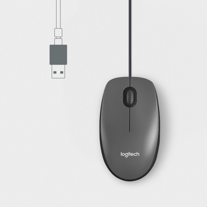 Ratón LOGITECH M100 USB-A 1000dpi Negro (910-006652)