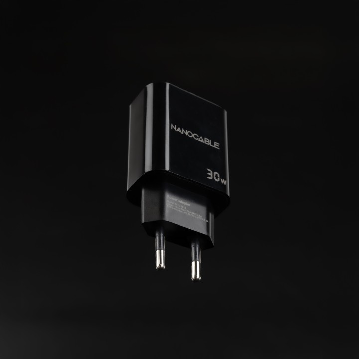 Cargador Pared Nanocable USB-A/C 30W Negro (10.10.2012)
