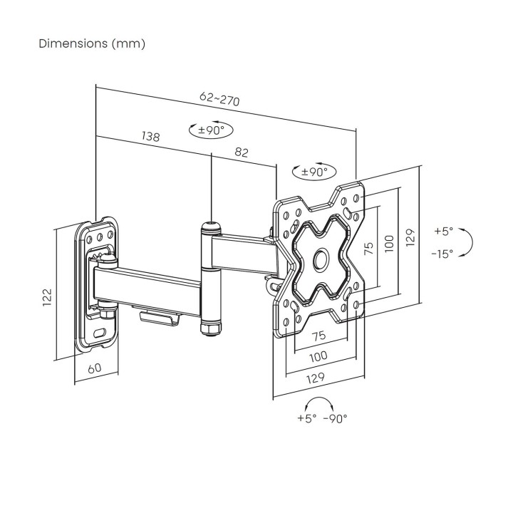 Soporte Pared Aisens 13"-32" Gira/Incl/Niv(WT32TSR-381)