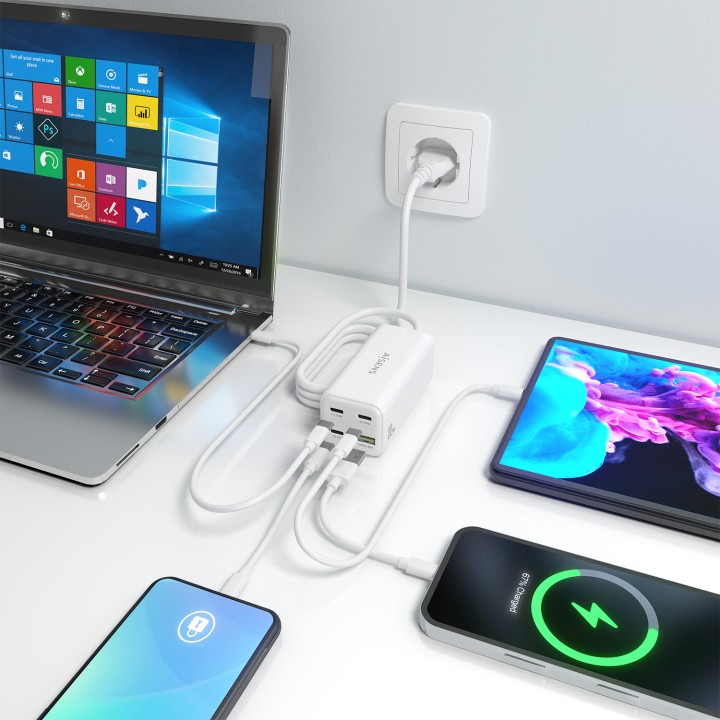Cargador AISENS 100W 1xUSB-A 3xUSB-C (ASCH-100W4P053-W)