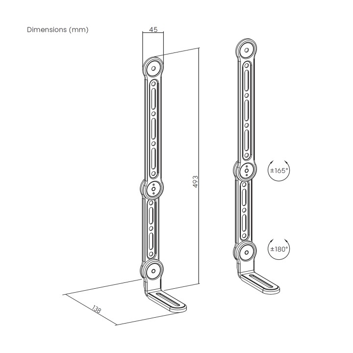 Soporte AISENS para Barra de Sonido Negro (SPK03U-375)