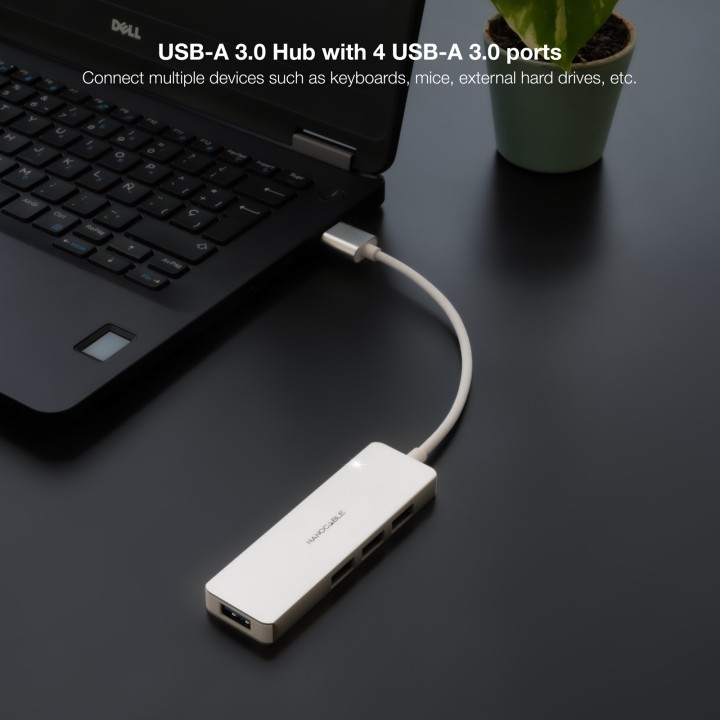 Hub Nanocable USB-A 3.0 a 4xUSB-A 3.0 Gris (10.16.4602)