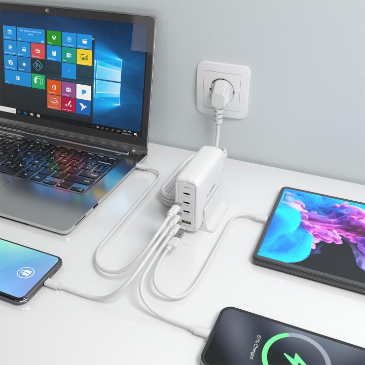 Cargador AISENS 140W 1xUSB-A 3xUSB-C (ASCH-140W4P055-W)