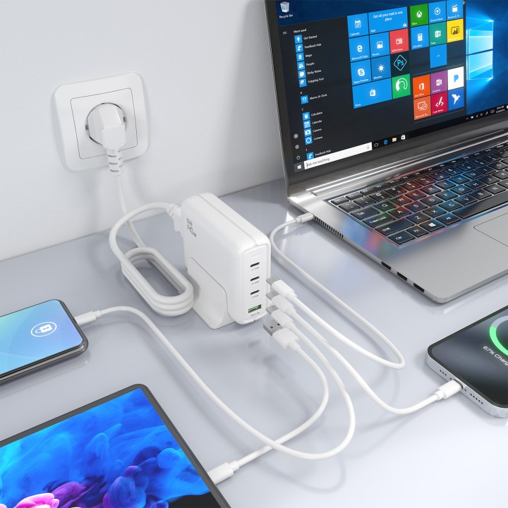 Cargador AISENS 140W 1xUSB-A 3xUSB-C (ASCH-140W4P055-W)