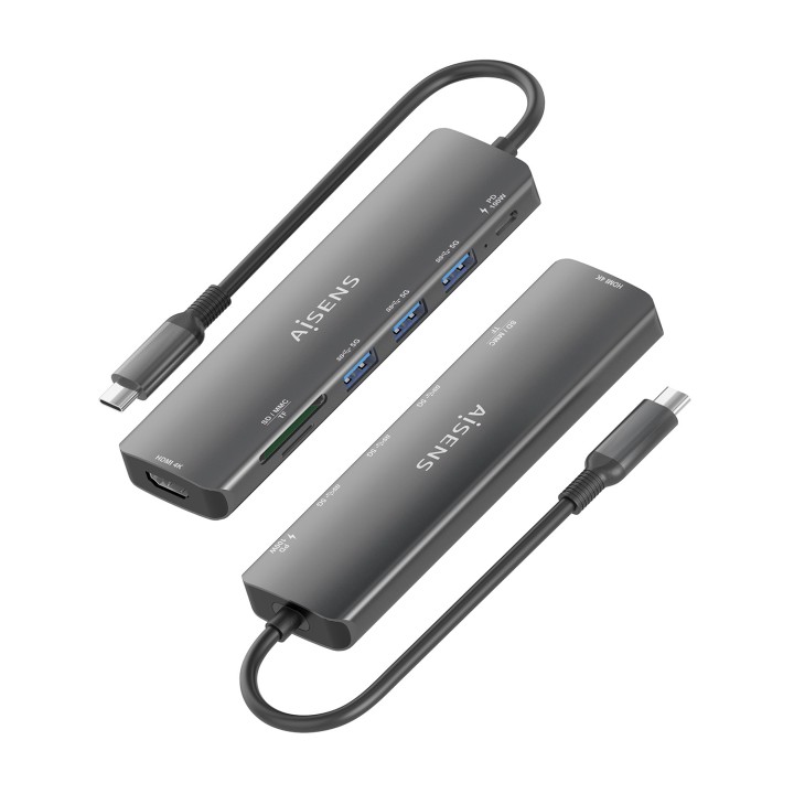 Docking AISENS 7en1 USB-C Gris (ASUC-7P025-GR)