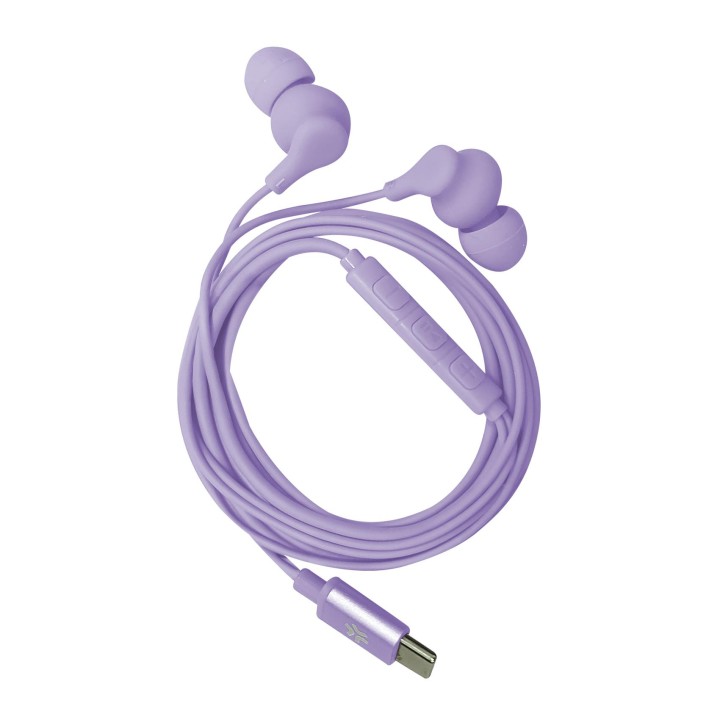 Auriculares CELLY Earphones USB-C Morado(UP1600TYPECVL)