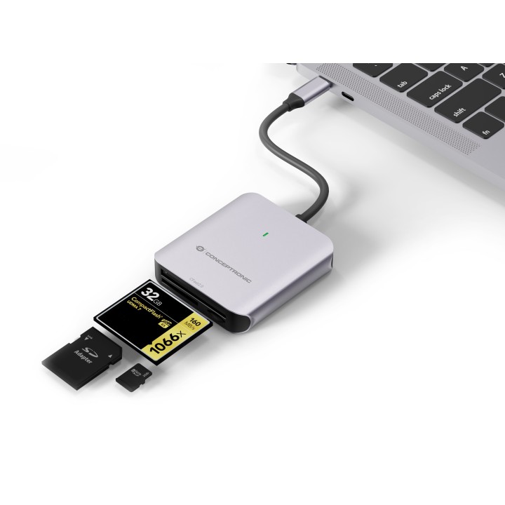 Lector Tarjetas CONCEPTRONIC USB-C 3.1 Gris (BIAN09G)