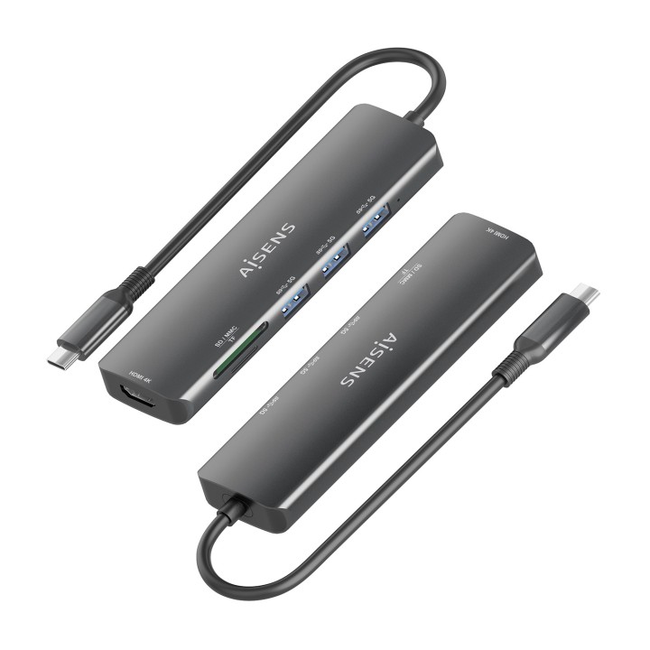 Docking AISENS 6en1 USB-C Gris (ASUC-6P024-GR)