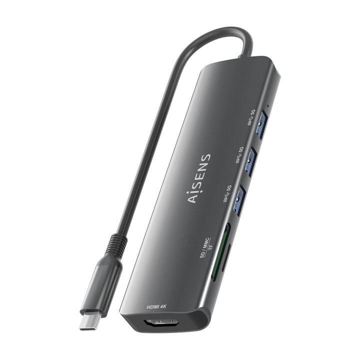 Docking AISENS 6en1 USB-C Gris (ASUC-6P024-GR)