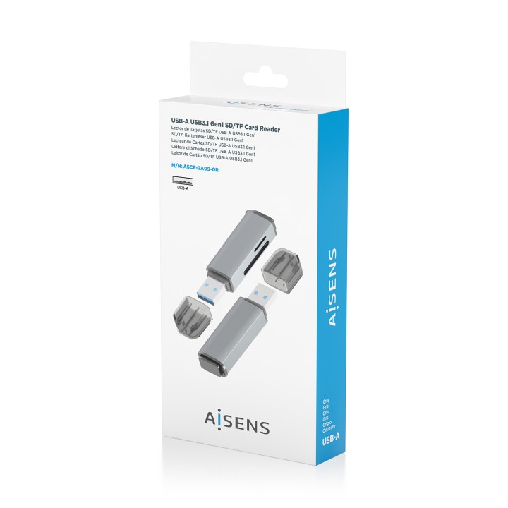 Lector Tarjetas AISENS USB-A 3.0 Gris (ASCR-2A09-GR)