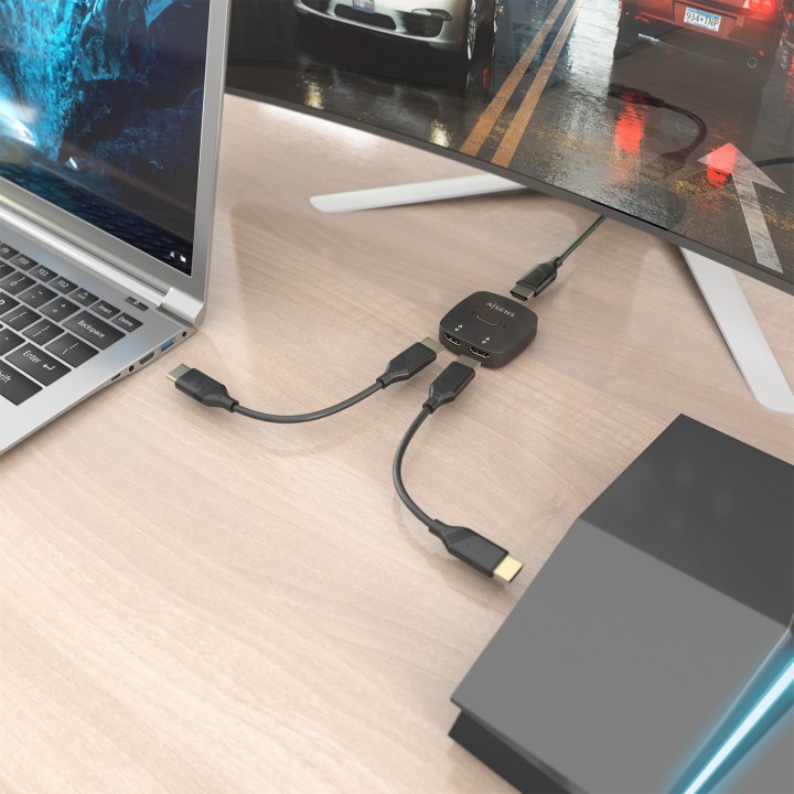 Conmutador AISENS 4K/60Hz 2xHDMI Negro (A123-0948)