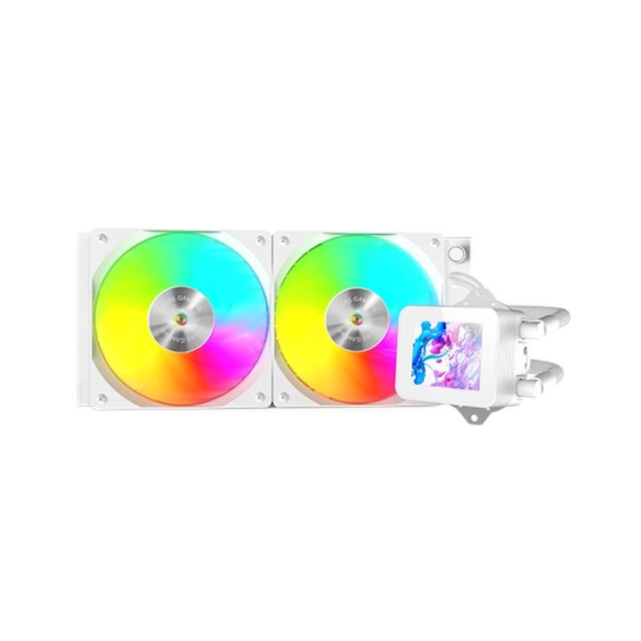 Ref. Líq. Mars Gaming ARGB 2x120mm Blanca(MLVISION240W)