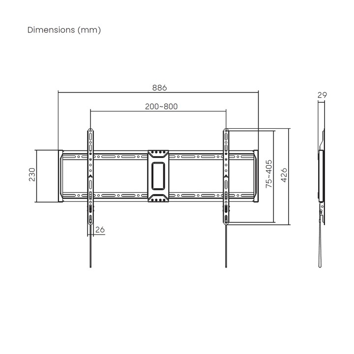 Soporte de Pared AISENS 43"-100" Máx. 75Kg (WT100F-365)