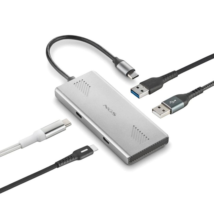 Hub NGS USB-C a 2xUSB-A/2xUSB-C Plata (WONDERDUO-C)