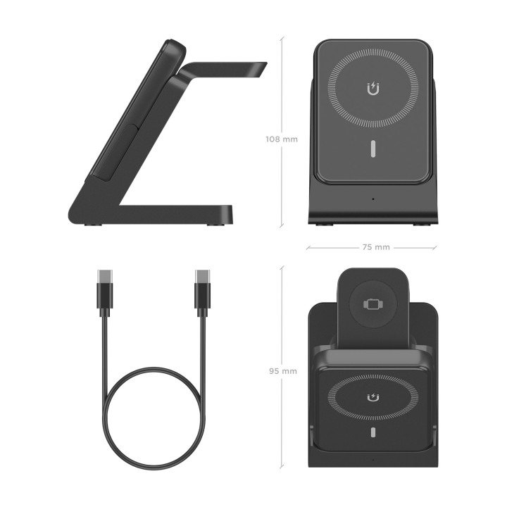 Cargador AISENS Qi Inalámbrico Negro(ASCH-15W4WC064-BK)