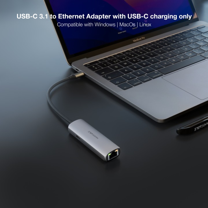 Hub Nanocable USB-C a 1xUSB-C 3.0/1xRJ45 (10.16.4603)