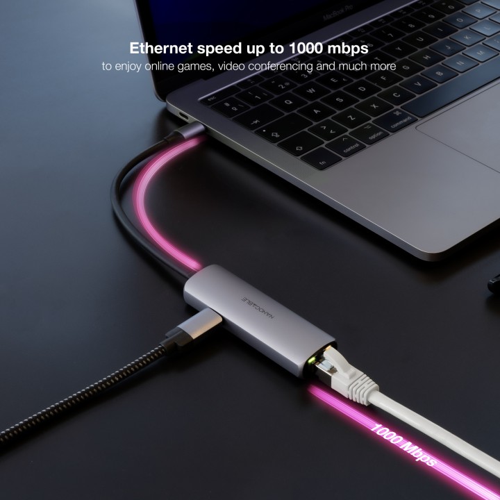 Hub Nanocable USB-C a 1xUSB-C 3.0/1xRJ45 (10.16.4603)