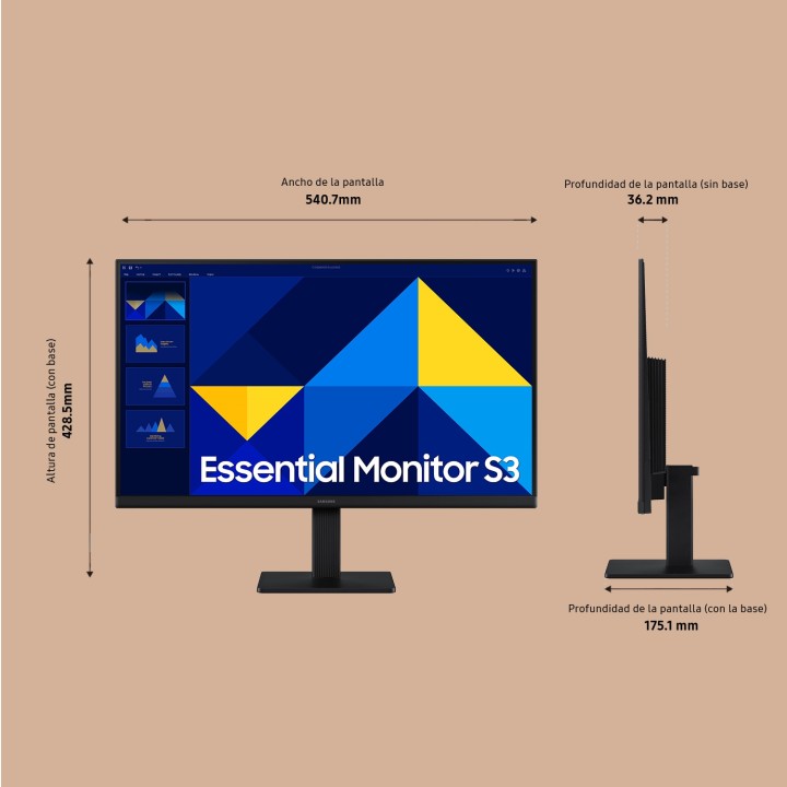 Monitor Samsung 24" IPS FHD VGA HDMI (LS24D304GAUXEN)