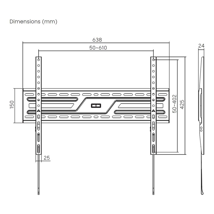 Soporte Pared AISENS 37"-86" hasta 75Kg (WT86F-313)