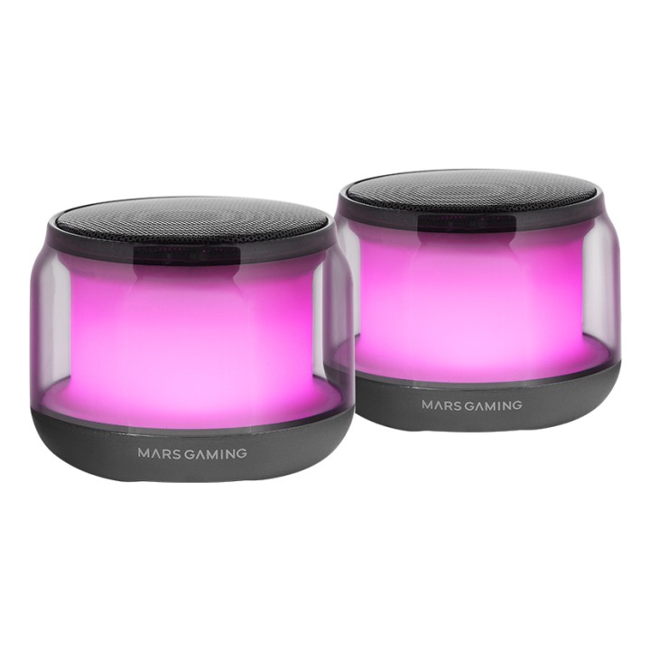 Altavoces Mars Gaming 15W RGB 3.5mm BT Negros (MSAURA)
