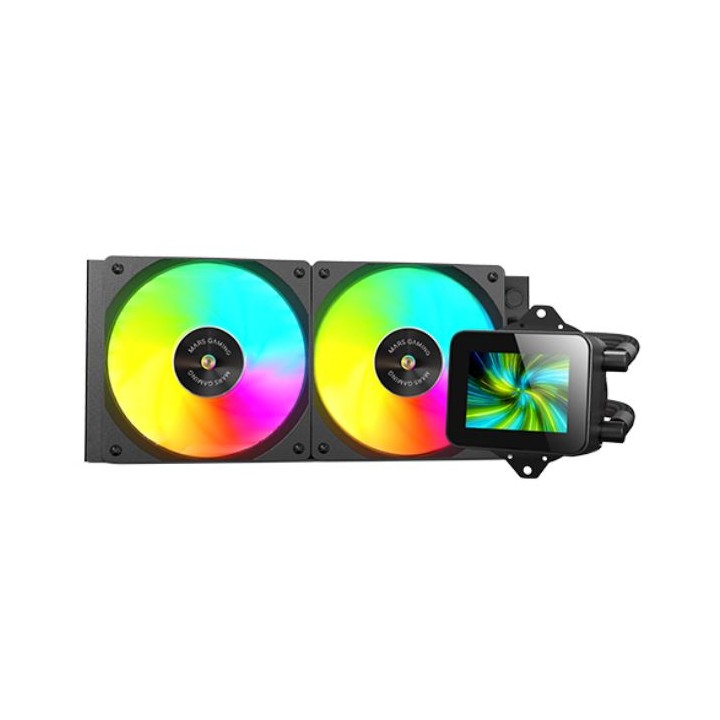Ref. Líq. Mars Gaming ARGB 2x120mm Negra (MLVISION240)