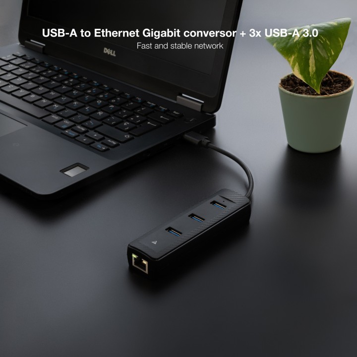 Hub Nanocable USB-A a 1xUSB-A 3.0/1xRJ45 (10.16.4604)