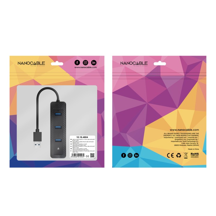 Hub Nanocable USB-A a 1xUSB-A 3.0/1xRJ45 (10.16.4604)