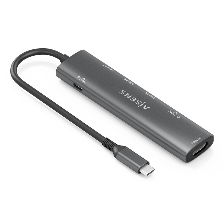 Docking AISENS 7en1 USB-C Gris (ASUC-7P027-GR)