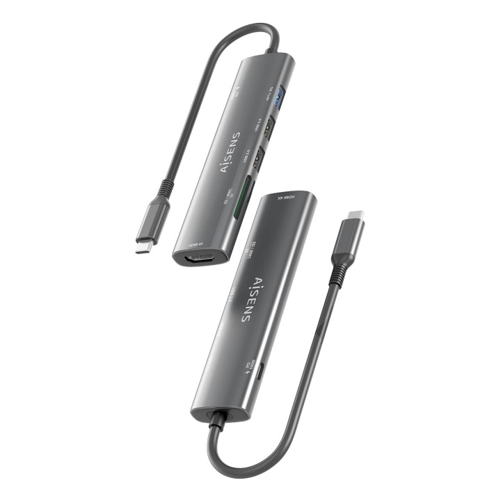 Docking AISENS 7en1 USB-C Gris (ASUC-7P027-GR)