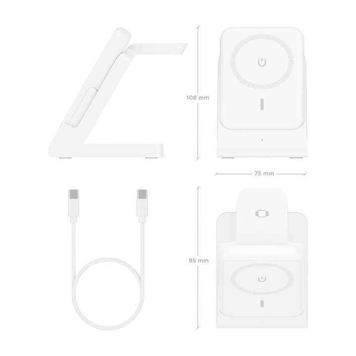 Cargador AISENS Qi Inalámbrico Blanco(ASCH-15W4WC063-W)