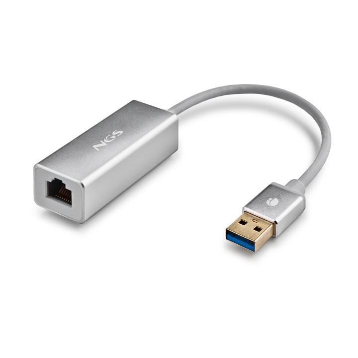 Adaptador NGS USB 3.0 a RJ45 GbE Plata (HACKER3.0)