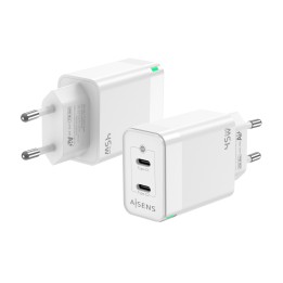 Cargador Pared AISENS 2Usb-C 45W (ASCH-45W2P005-W)