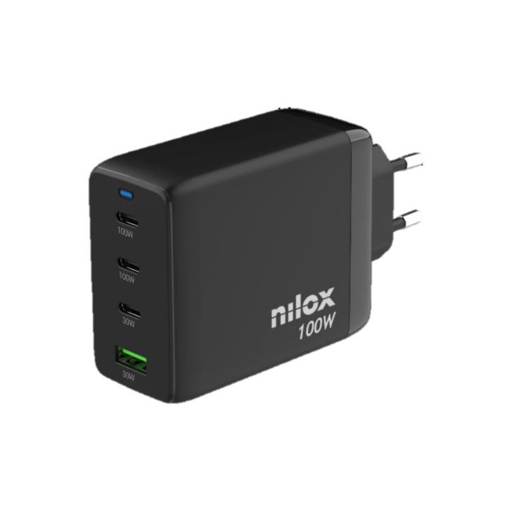 Cargador Pared NILOX Gan 100W 4 Puertos (NXGANUSBC100)