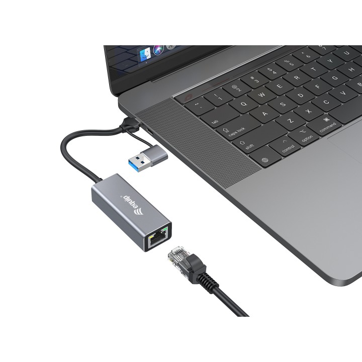 Adaptador EQUIP USB-C a RJ45 2.5 GbE Gris (EQ133495)