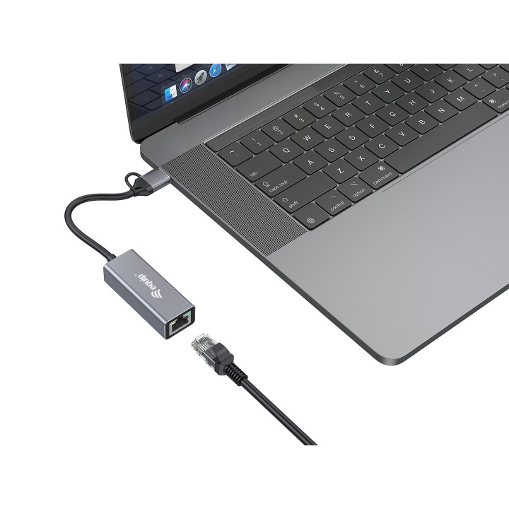 Adaptador EQUIP USB-C a RJ45 2.5 GbE Gris (EQ133495)