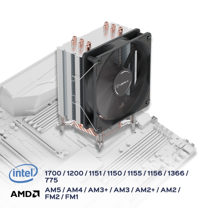 Ventilador CPU UNYKA UNYCOOL H20 90mm Negro (UK322001)