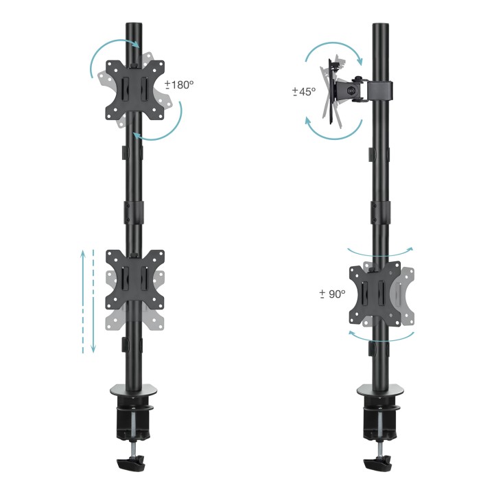 Soporte Mesa TooQ 2 Monitores Gira/Incl (DB1233TNV-B)