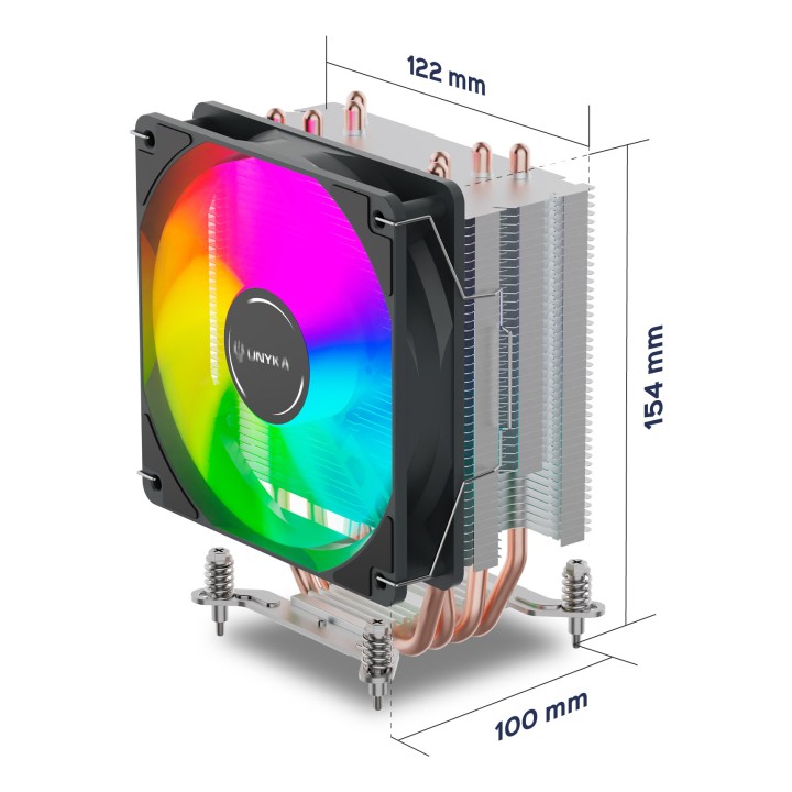 Ventilador UNYKA UNYCOOL H40 ARGB 90mm Gris (UK324101)