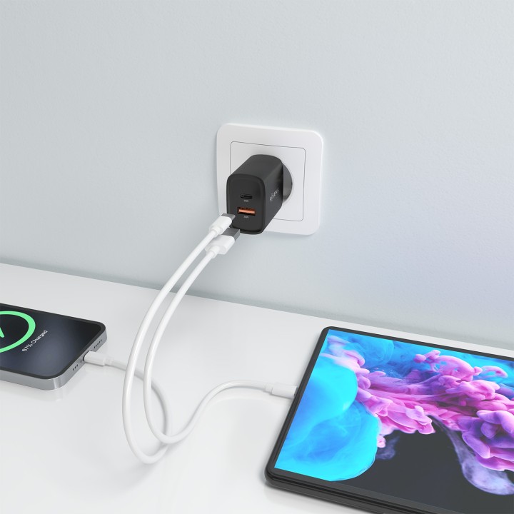 Cargador de Pared AISENS 30W USB-A/C Negro (A110-0953)