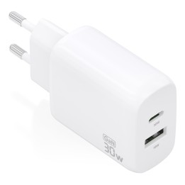 Cargador Pared AISENS USB-A USB-C 30W Blanco(A110-0923)
