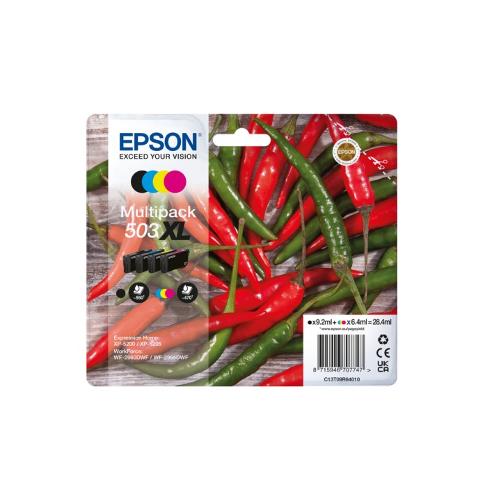 Tinta Epson 503XL Pack Negro/Tricolor (C13T09R64010)