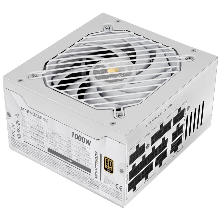 Fuente Mars Gaming ATX 1000W 80+Gold Blanc(MPB1000SIMW)