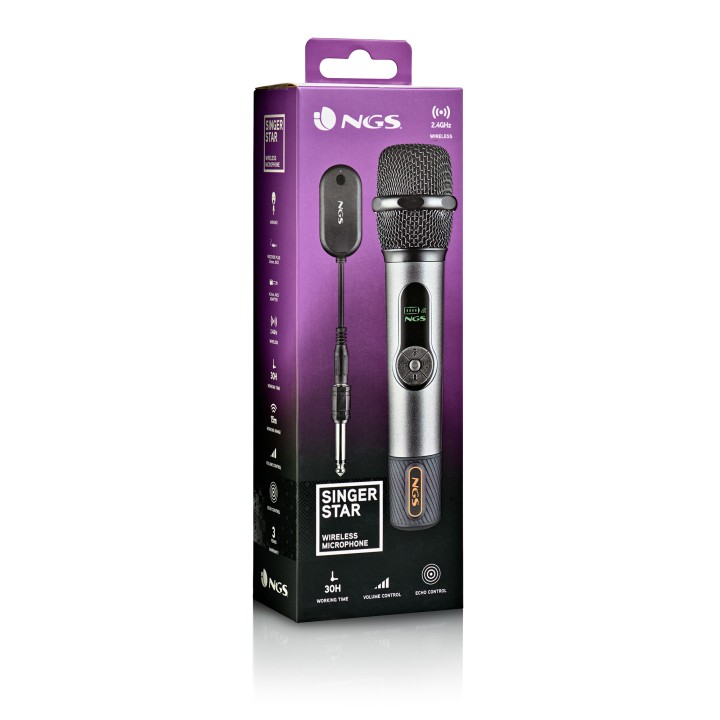 Micrófono NGS Wireless + Adap. Jack 6.3mm (SINGERSTAR)