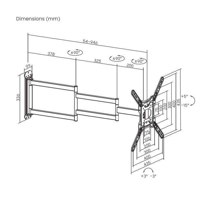 Soporte Pared AISENS 23-65" Gira/Inc/Niv (WT65TSLE-385)